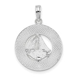 Sterling Silver Sailboat Pendant with Pentwater Michigan Engraving, Nautical Lake Life Jewelry