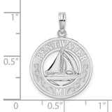 Sterling Silver Sailboat Pendant with Pentwater Michigan Engraving, Nautical Lake Life Jewelry