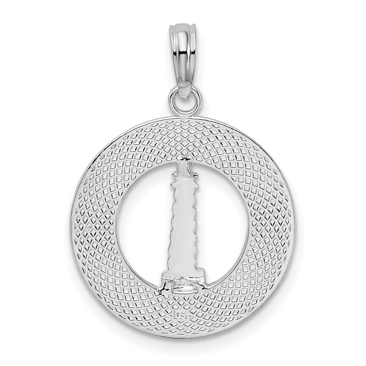 Sterling Silver Lighthouse Pendant with Pentwater Michigan Engraving, Nautical Travel Charm