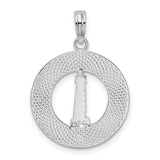 Sterling Silver Lighthouse Pendant with Pentwater Michigan Engraving, Nautical Travel Charm