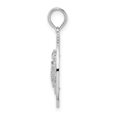 Sterling Silver Turtle Pendant with Pentwater Michigan Coastal Design