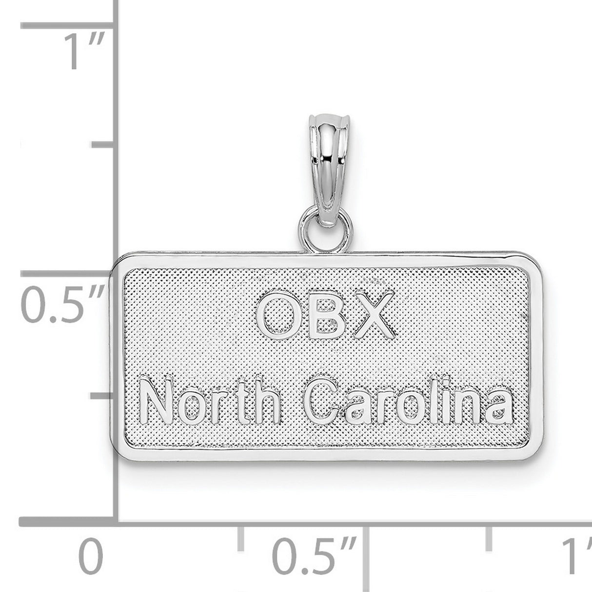 Sterling Silver OBX North Carolina Pendant Charm, Outer Banks Coastal Travel Keepsake Jewelry