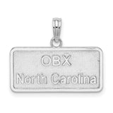 Sterling Silver OBX North Carolina Pendant Charm, Outer Banks Coastal Travel Keepsake Jewelry