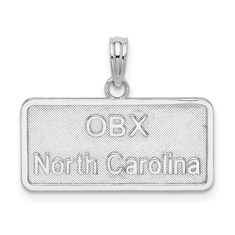 Sterling Silver OBX North Carolina Pendant Charm, Outer Banks Coastal Travel Keepsake Jewelry