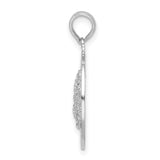Sterling Silver Starfish Pendant with Port Aransas Engraving and Wave Accents