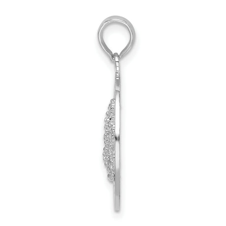 Sterling Silver Starfish Pendant with Port Aransas Engraving and Wave Accents