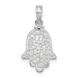 Sterling Silver Hamsa Pendant with Intricate Filigree Design, Religious Protection Amulet