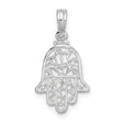 Sterling Silver Hamsa Pendant with Intricate Filigree Design, Religious Protection Amulet