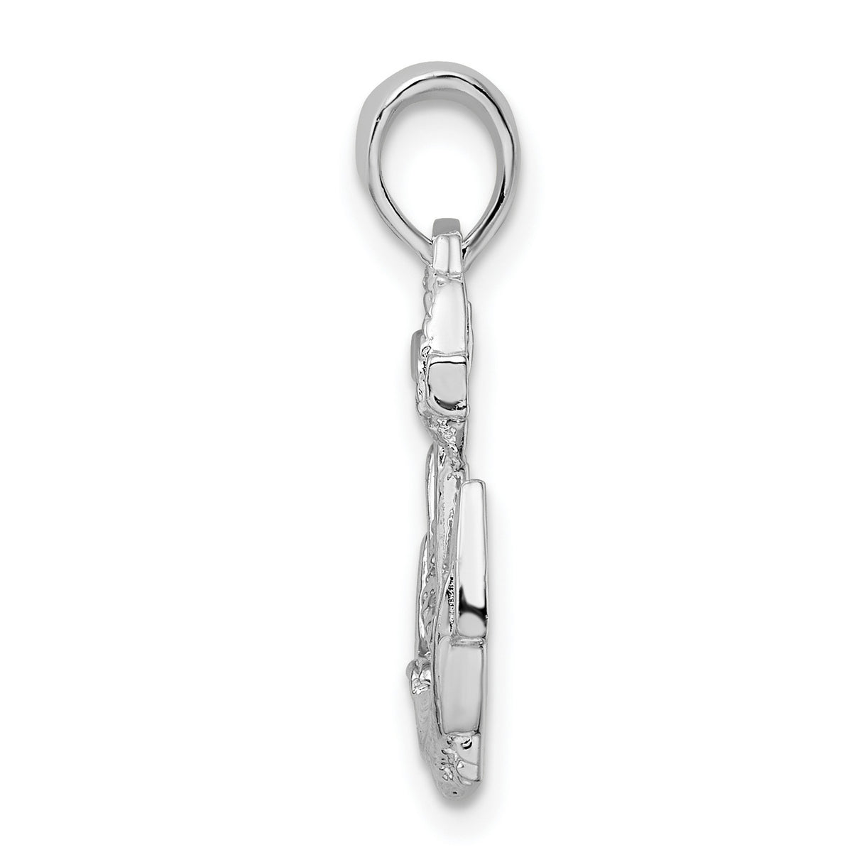 Sterling Silver Anchor Pendant with Rope Design, Nautical Symbol of Hope and Strength