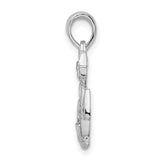 Sterling Silver Anchor Pendant with Rope Design, Nautical Symbol of Hope and Strength