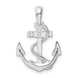 Sterling Silver Anchor Pendant with Rope Design, Nautical Symbol of Hope and Strength
