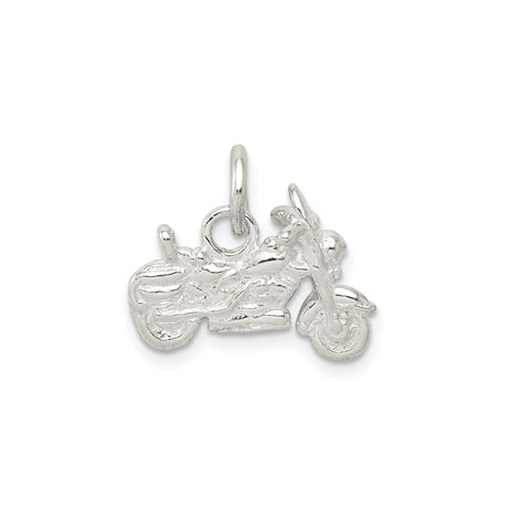 Sterling Silver Motorcycle Charm Pendant, Biker Jewelry with Adventure Theme for Men or Unisex Riders