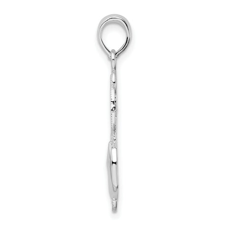 Sterling Silver Anchor Pendant with Rope Design, Nautical Symbol of Hope and Stability