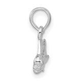 Polished Mahi-Mahi Fish Charm Pendant in Real 925 Sterling Silver