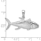 Sterling Silver Tuna Fish Pendant, Detailed Marine Life Nautical Theme for Men or Unisex