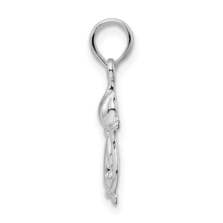 Polished Big and Little Cats Charm Pendant in Real 925 Sterling Silver