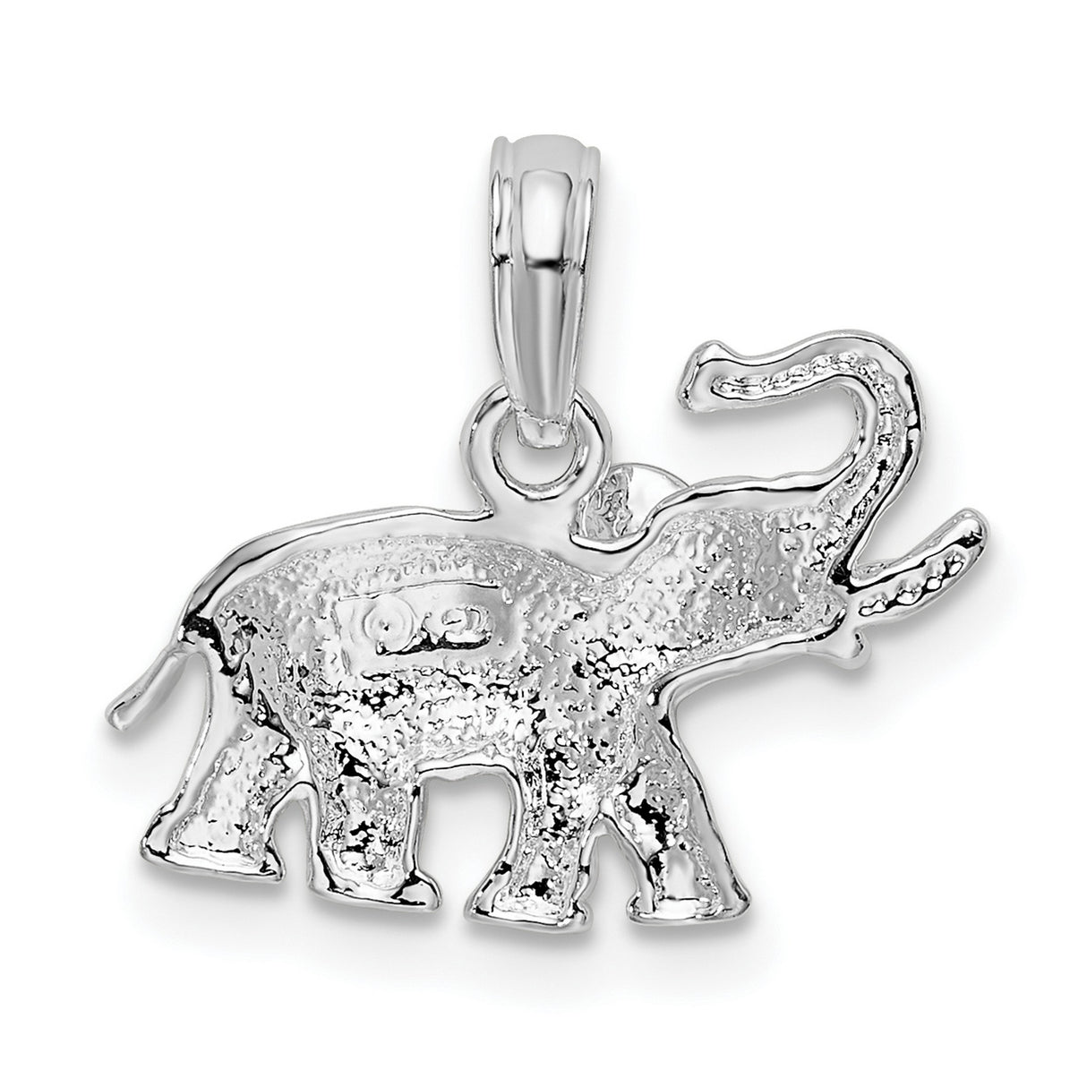 Sterling Silver Elephant Pendant with Raised Trunk, Boho Meditation and Yoga Jewelry for Women