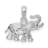 Sterling Silver Elephant Pendant with Raised Trunk, Boho Meditation and Yoga Jewelry for Women