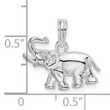 Sterling Silver Elephant Pendant with Raised Trunk, Boho Meditation and Yoga Jewelry for Women