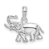 Sterling Silver Elephant Pendant with Raised Trunk, Boho Meditation and Yoga Jewelry for Women