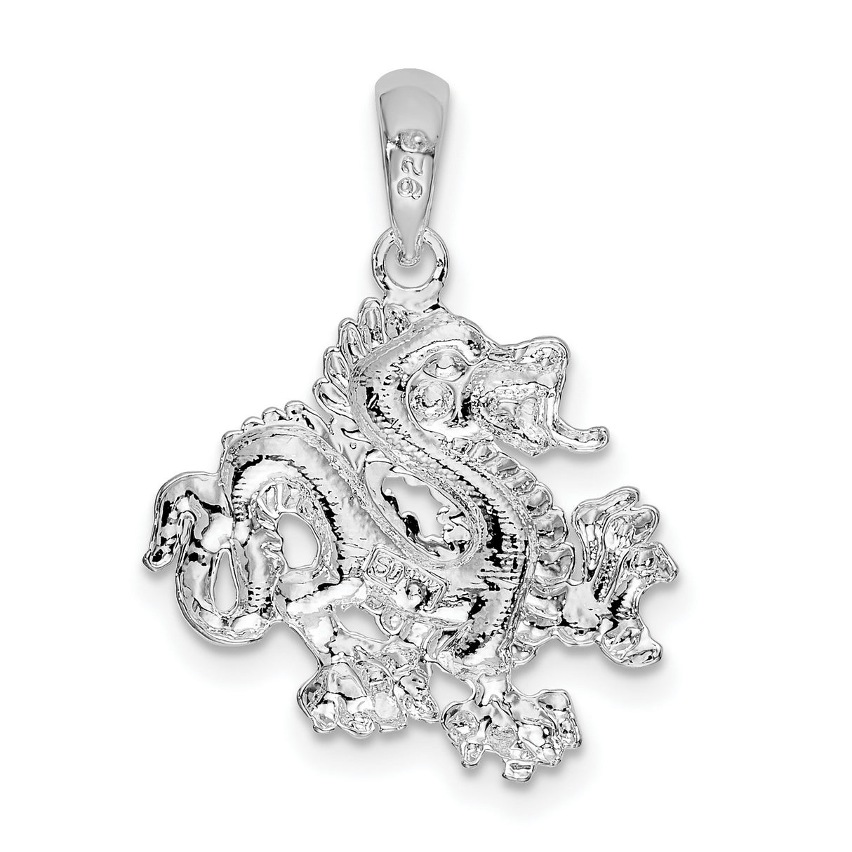 Sterling Silver Dragon Pendant, Asian Mythical Creature Design, Strength and Protection Amulet