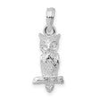 Sterling Silver Owl Pendant with 3D Branch Design, Nature Inspired Animal Charm for Women