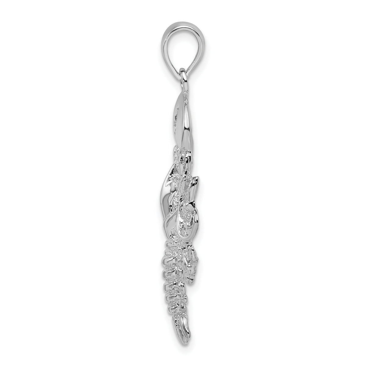 Sterling Silver Lobster Pendant, Realistic Nautical Marine Life Design for Men and Women