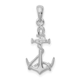 Sterling Silver Anchor Pendant with Rope Detail, Nautical Theme, Christian Jewelry for Men or Women