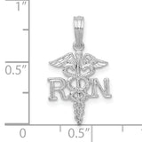 Sterling Silver RN Pendant with Caduceus Symbol, Nursing Jewelry for Women or Unisex Wear