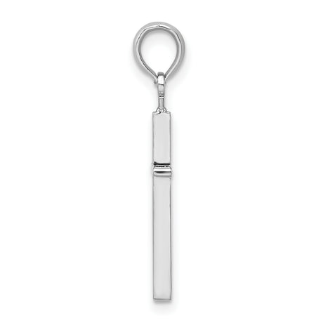 Sterling Silver Cross Pendant, Classic Polished Latin Cross with Slim Vertical Design