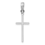 Sterling Silver Cross Pendant, Classic Polished Latin Cross with Slim Vertical Design