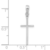 Sterling Silver Cross Pendant, Classic Polished Latin Cross with Slim Vertical Design
