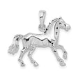 Sterling Silver Horse Pendant with Detailed Trotting Horse Design, Western Style for Women or Unisex