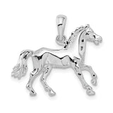 Sterling Silver Horse Pendant with Detailed Trotting Horse Design, Western Style for Women or Unisex