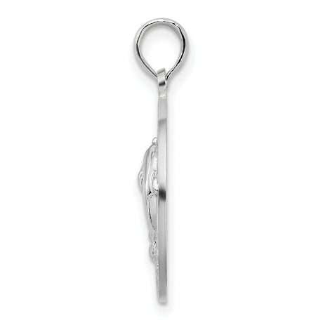 Sterling Silver Dolphin Pendant with Two Dolphins Forming Heart Shape, Nautical Marine Jewelry