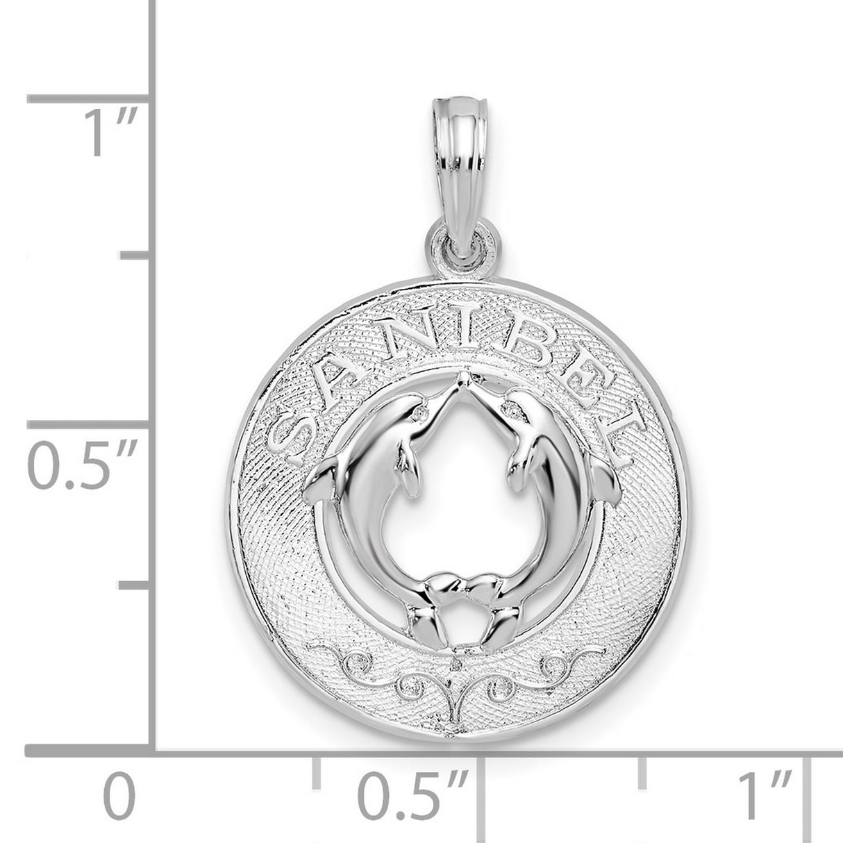 Sterling Silver Dolphin Pendant with Two Dolphins Forming Heart Shape, Nautical Marine Jewelry