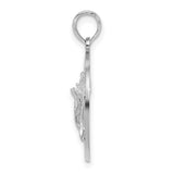 Sterling Silver Round Pendant with Sanibel Seashell Design, Coastal Beach Style