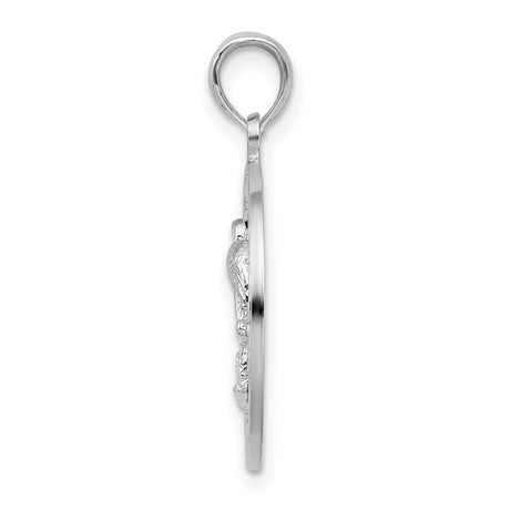 Sterling Silver Flamingo Cutout Pendant, Tropical Beach Wildlife Charm, Sanibel Island Inspired