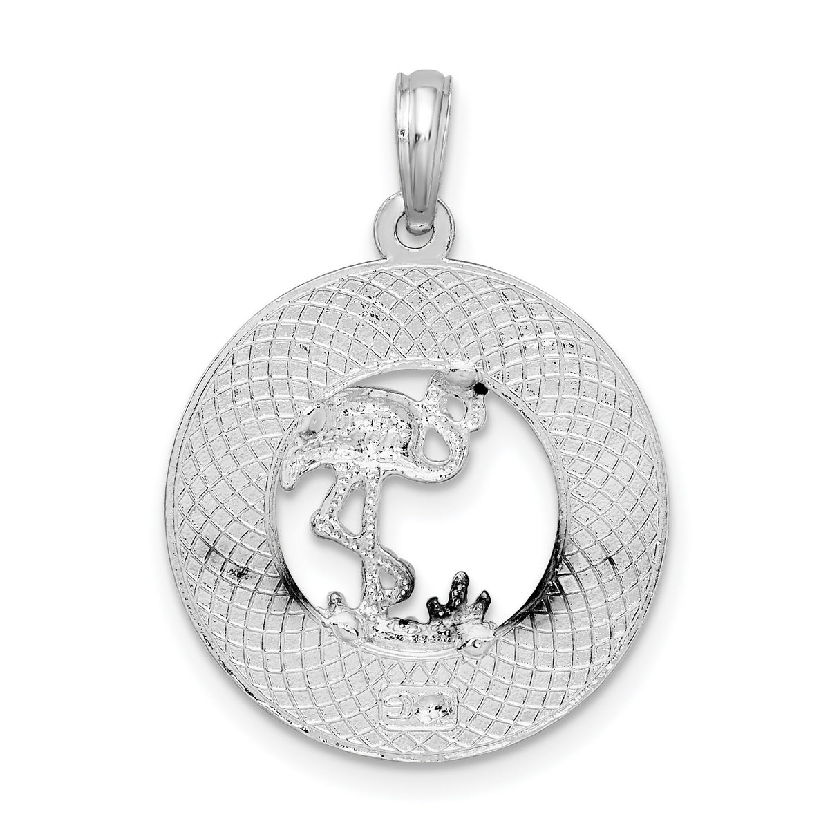 Sterling Silver Flamingo Cutout Pendant, Tropical Beach Wildlife Charm, Sanibel Island Inspired