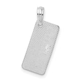 Sterling Silver Sanibel Florida Rectangular Pendant, Embossed Travel Souvenir Charm