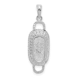 Sterling Silver Mezuzah Pendant with Textured Surface and Hebrew Inscription