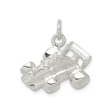 Sterling Silver Formula One Car Charm Pendant with 3D Open-Wheel Racing Design
