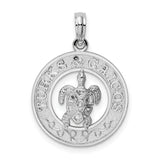 Sterling Silver Sea Turtle Pendant, Turks Caicos Circle Design, Nautical Ocean Charm