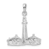Sterling Silver Lighthouse Pendant with Nautical Charm, Coastal Theme Jewelry