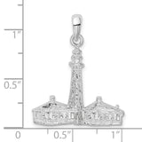 Sterling Silver Lighthouse Pendant with Nautical Charm, Coastal Theme Jewelry
