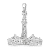Sterling Silver Lighthouse Pendant with Nautical Charm, Coastal Theme Jewelry
