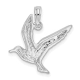 Sterling Silver Bird Pendant with Flying Seagull, Nature and Ocean Totem Jewelry