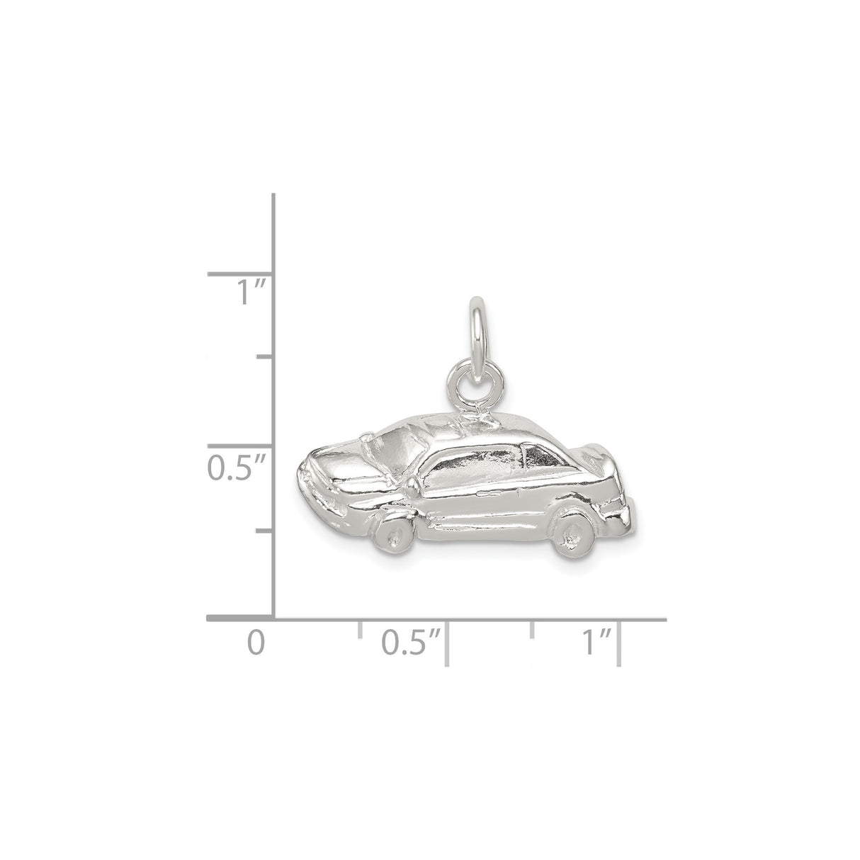 Sterling Silver Car Pendant Charm with Detailed Sedan Design, Unisex Automotive Theme Jewelry