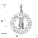 Sterling Silver Flip-Flop Pendant with Ocean City Maryland Engraving, Beach Vacation Jewelry