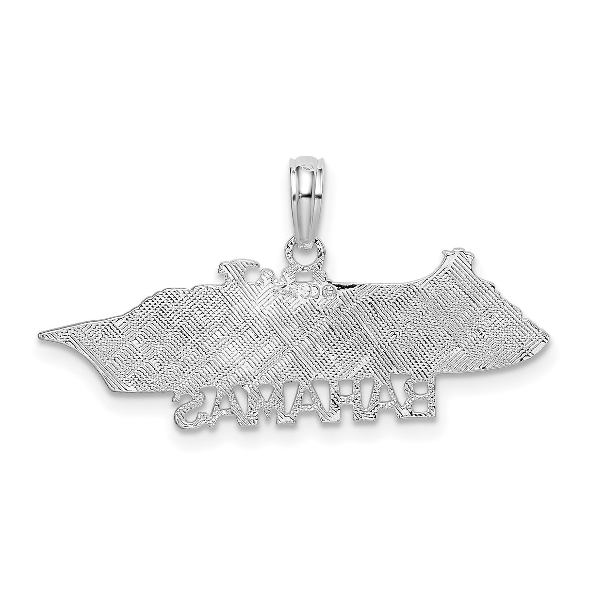 Sterling Silver Cruise Ship Pendant with Bahamas Inscription, Nautical Travel Charm